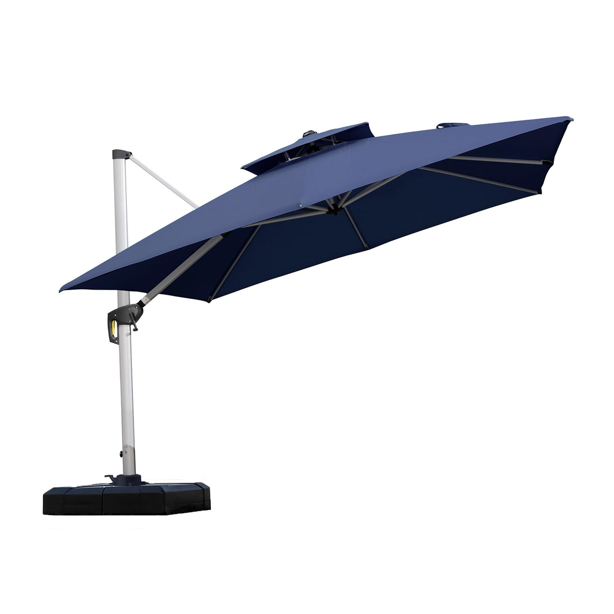 10'x 10' Square Double Top Navy Blue Cantilever Patio Umbrella X101