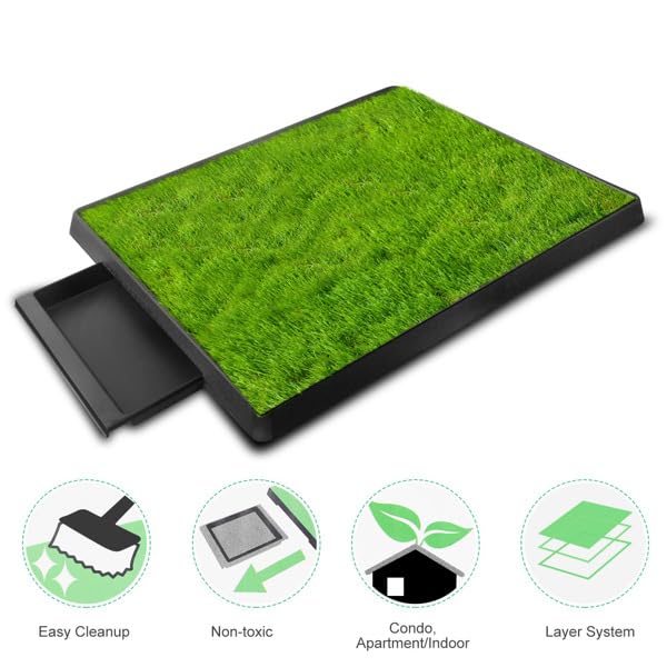 Dog Potty Tray with Artificial Grass X43547