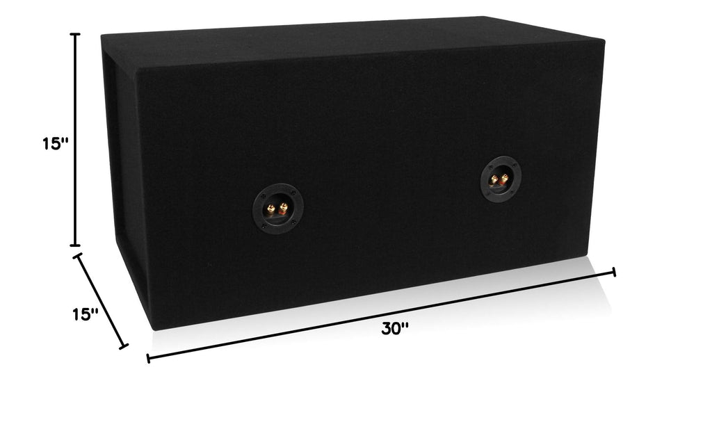 Dual 12-inch Sealed Car Subwoofer Box 3/4-inch MDF W8978