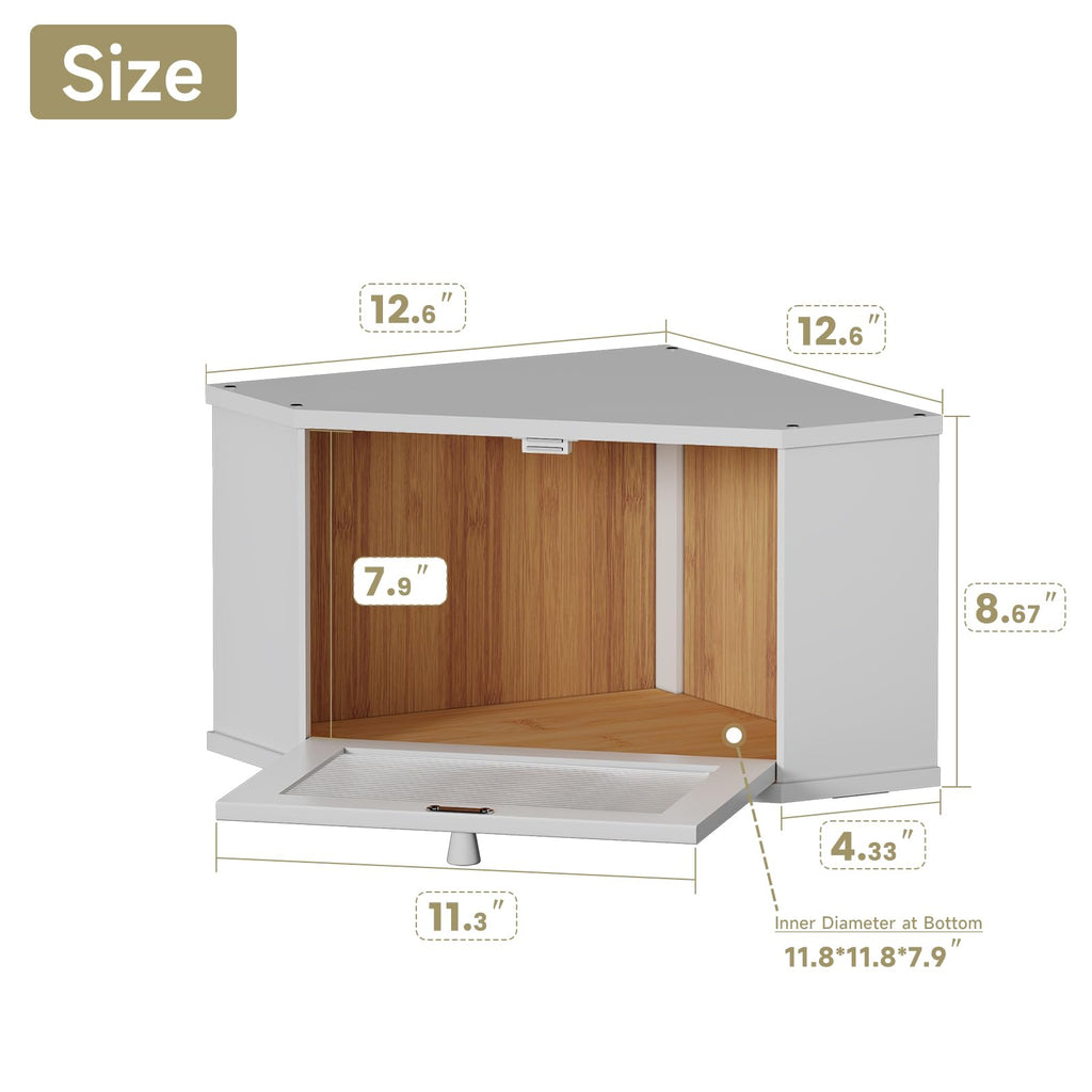 White Medium Bread Box U5367