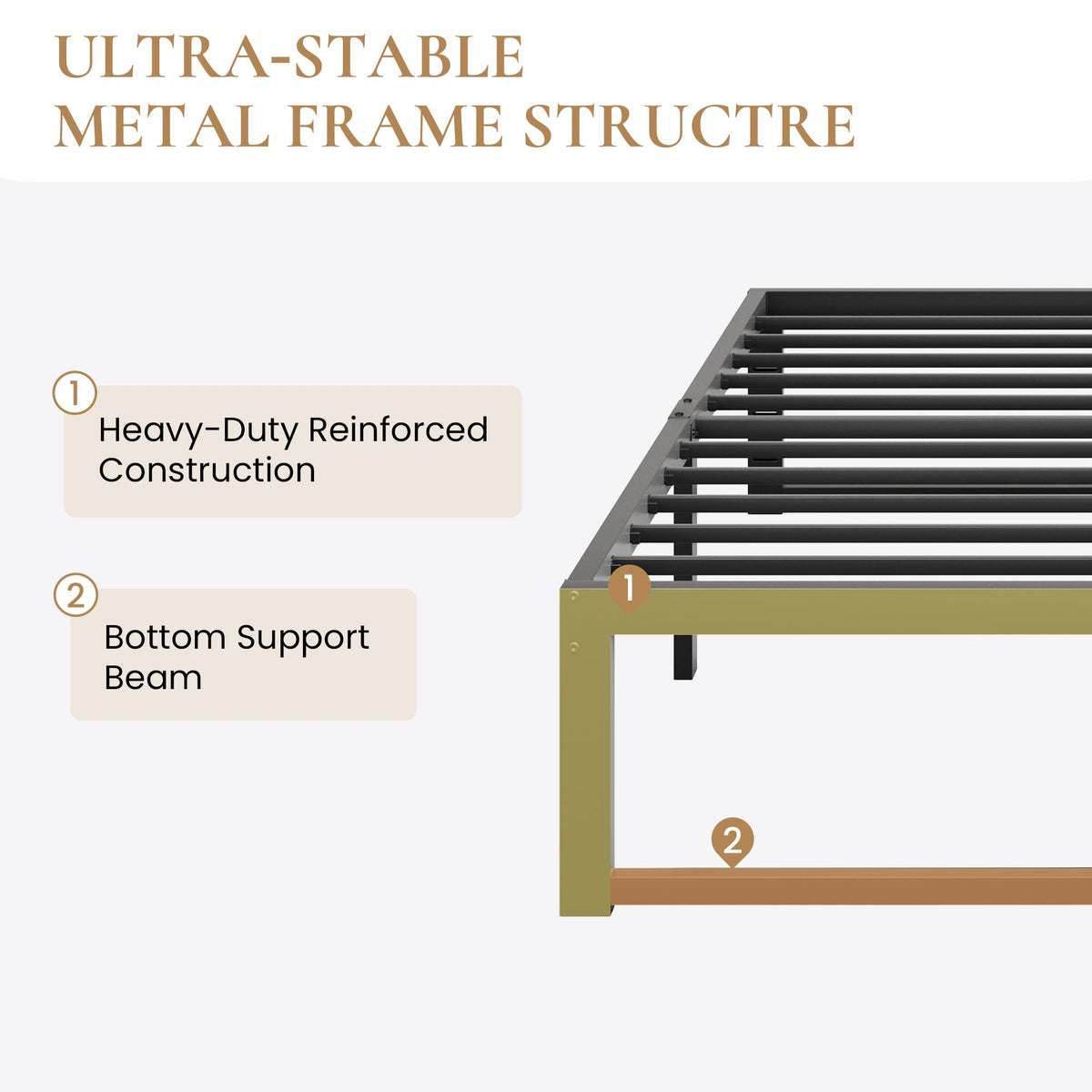 14 Inch Heavy Duty Twin Metal Bed Frame B809120