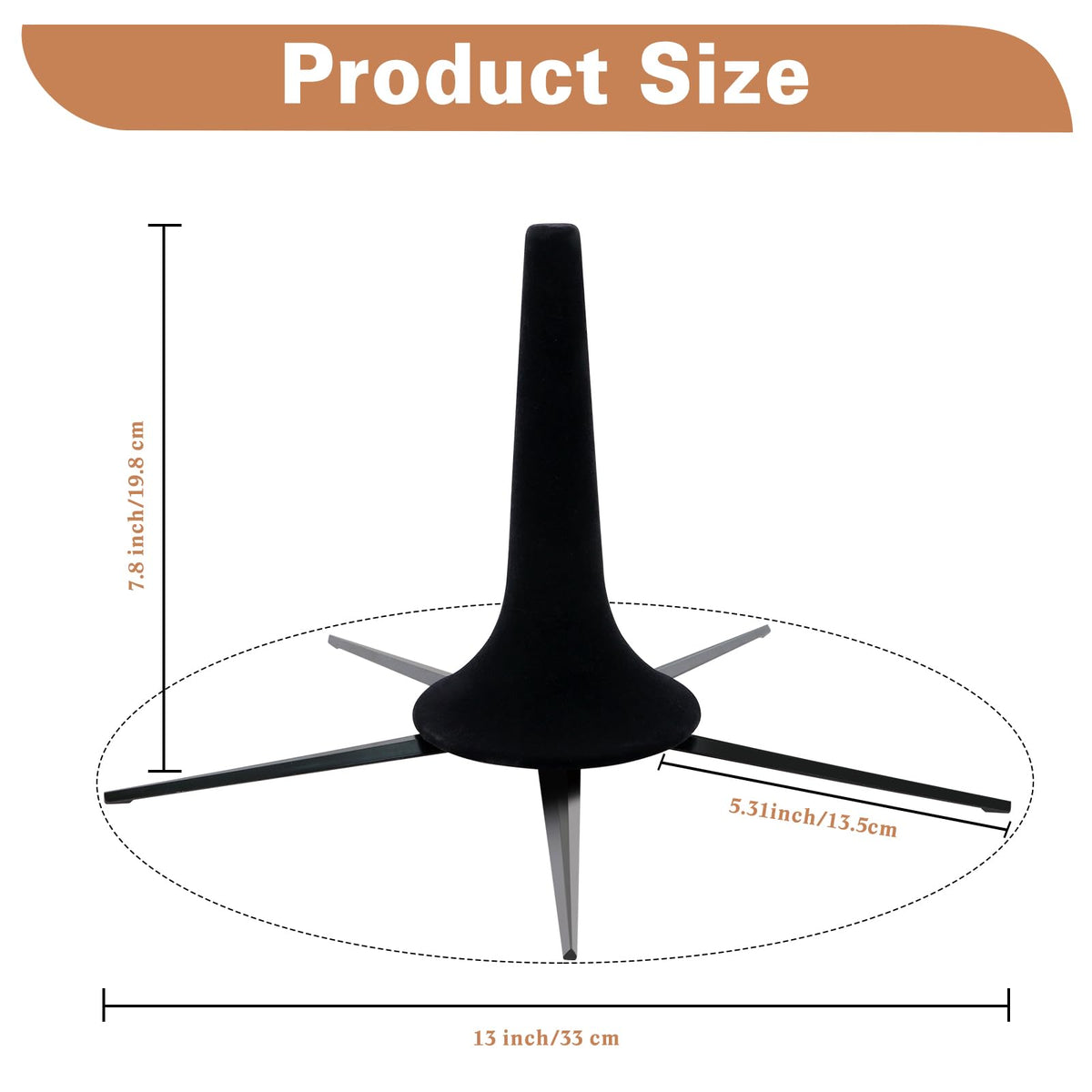 Portable 5 Legs Foldable Trumpet Stand with Cleaning Kit V33623