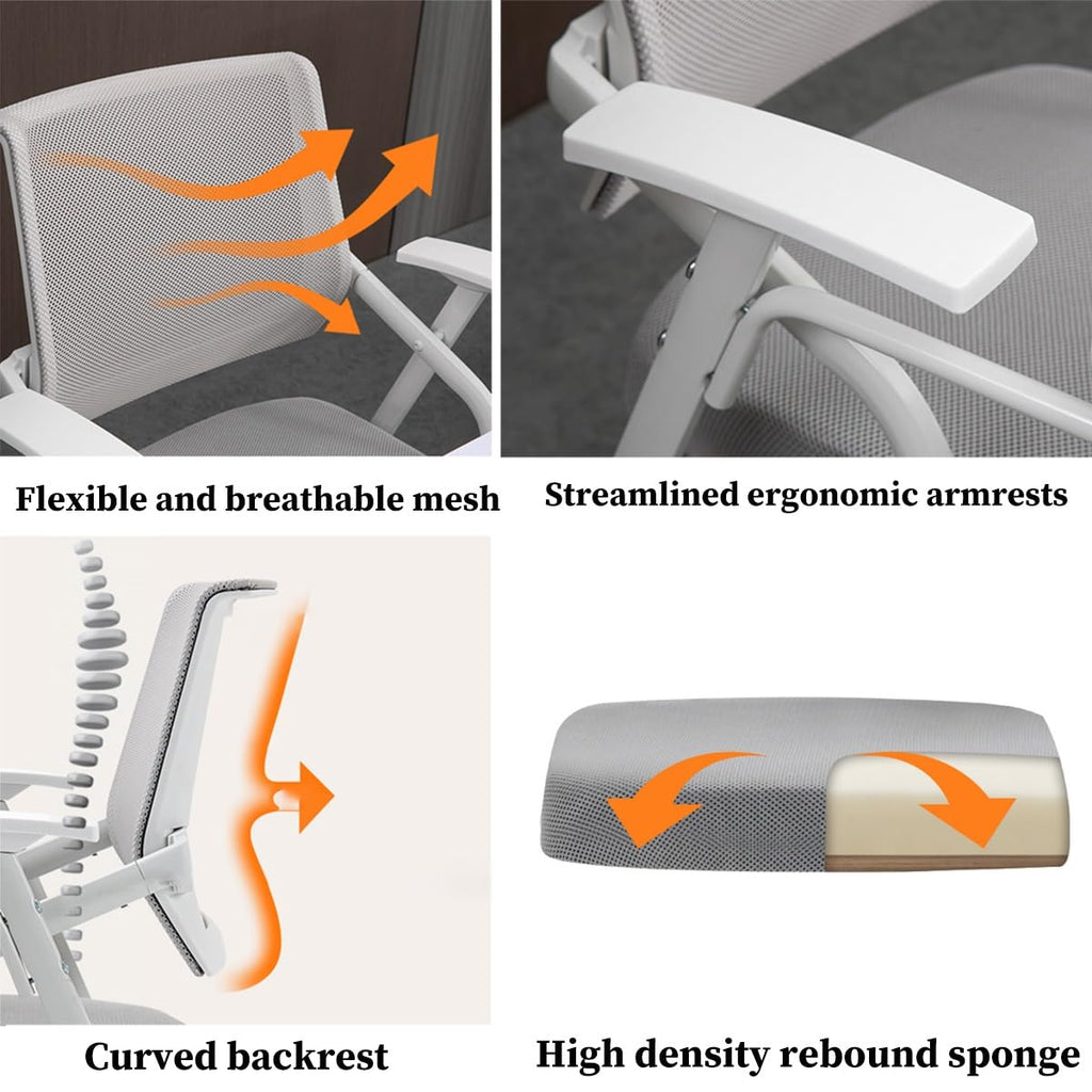 Orange Mesh Folding Office Chair with Writing Board A9695