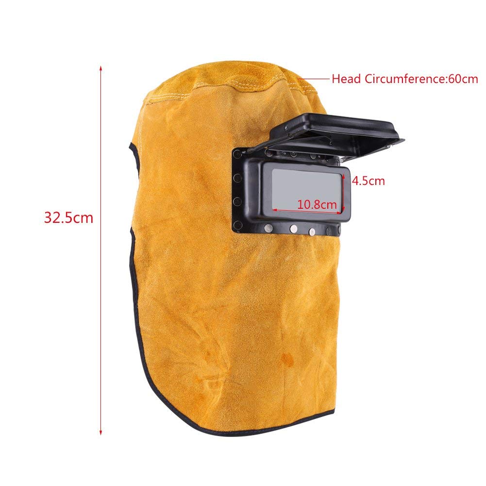 Leather Welding Hood with Flip-Up Lens X1844