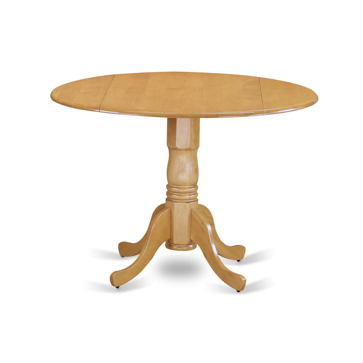 5 Piece Oak Dining Set with Dropleaf Table and 4 Blue Chairs L76910
