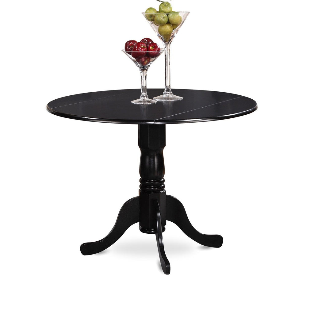 5 Piece Round Dining Table Set with Dropleaf and 4 Faux Leather Chairs I24344