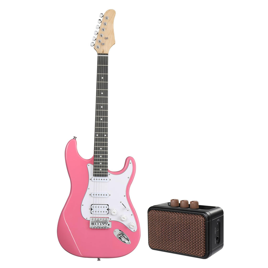 39 Inch Pink Electric Guitar Starter Kit with Amp Z487