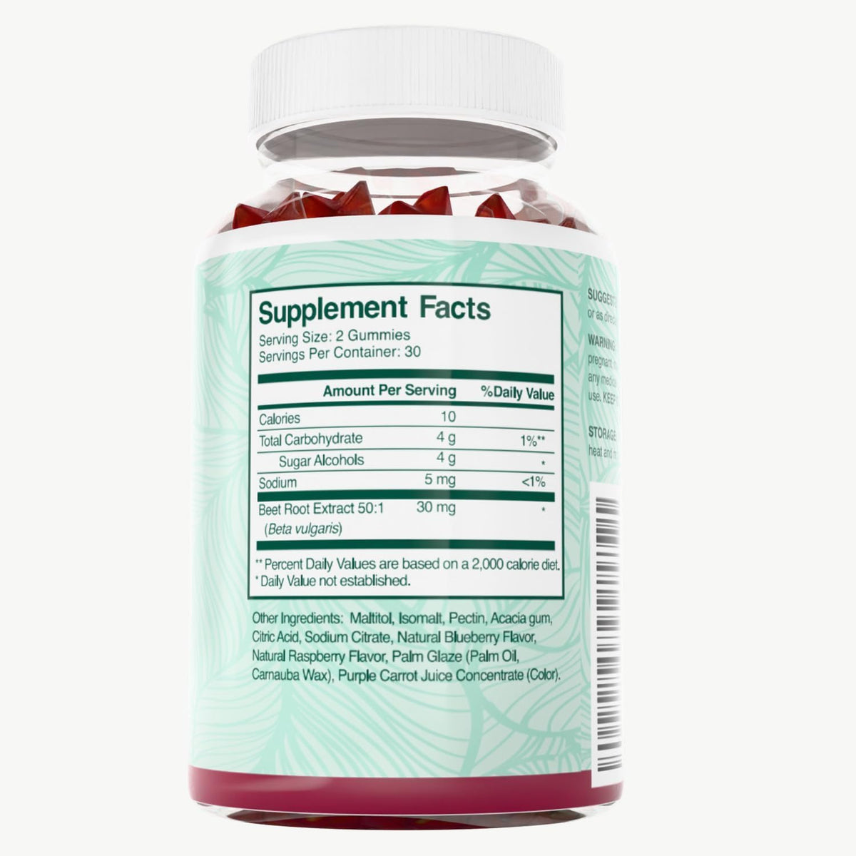 Beet Root Gummies 50:1 Extract Sugar Free Chews Vegan Z272