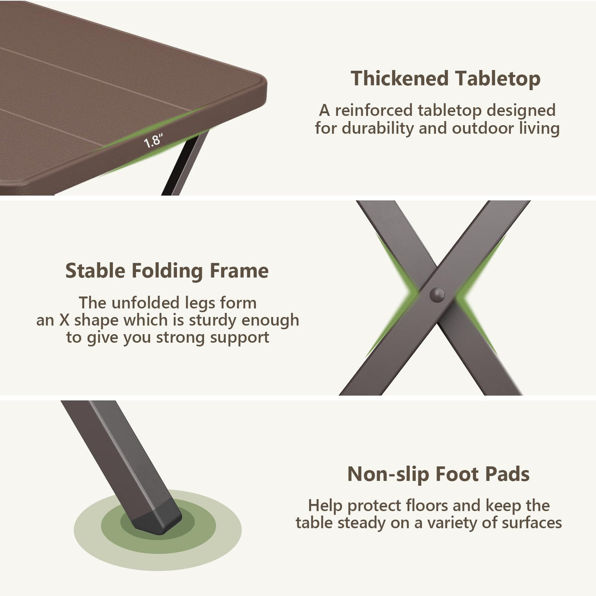 27 Inch Square Folding Table E233