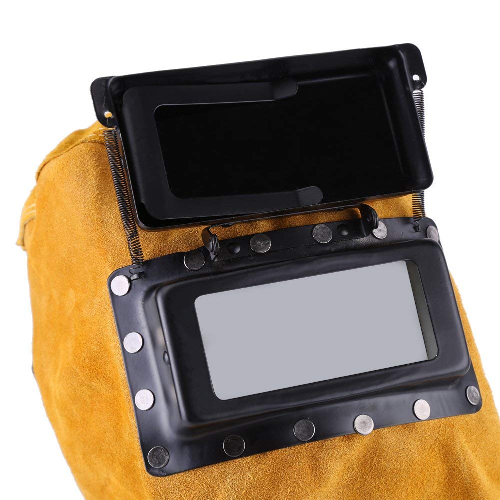 Leather Welding Hood with Flip-Up Lens X1844