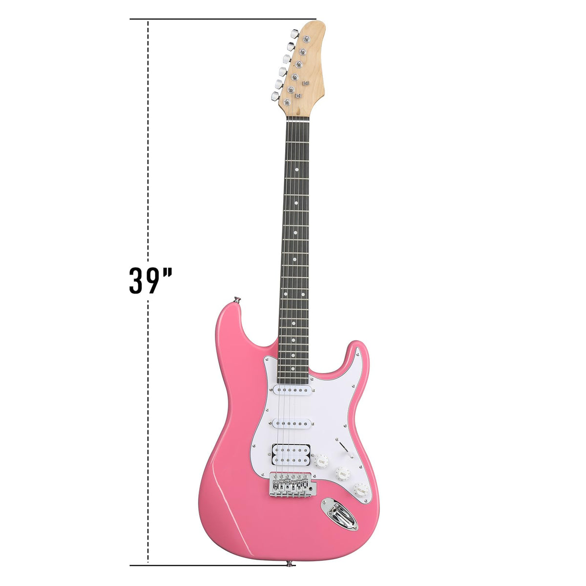 39 Inch Pink Electric Guitar Starter Kit with Amp Z487
