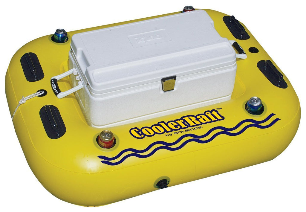 Yellow Inflatable Tube Float with Grab Handles and Cupholders C710