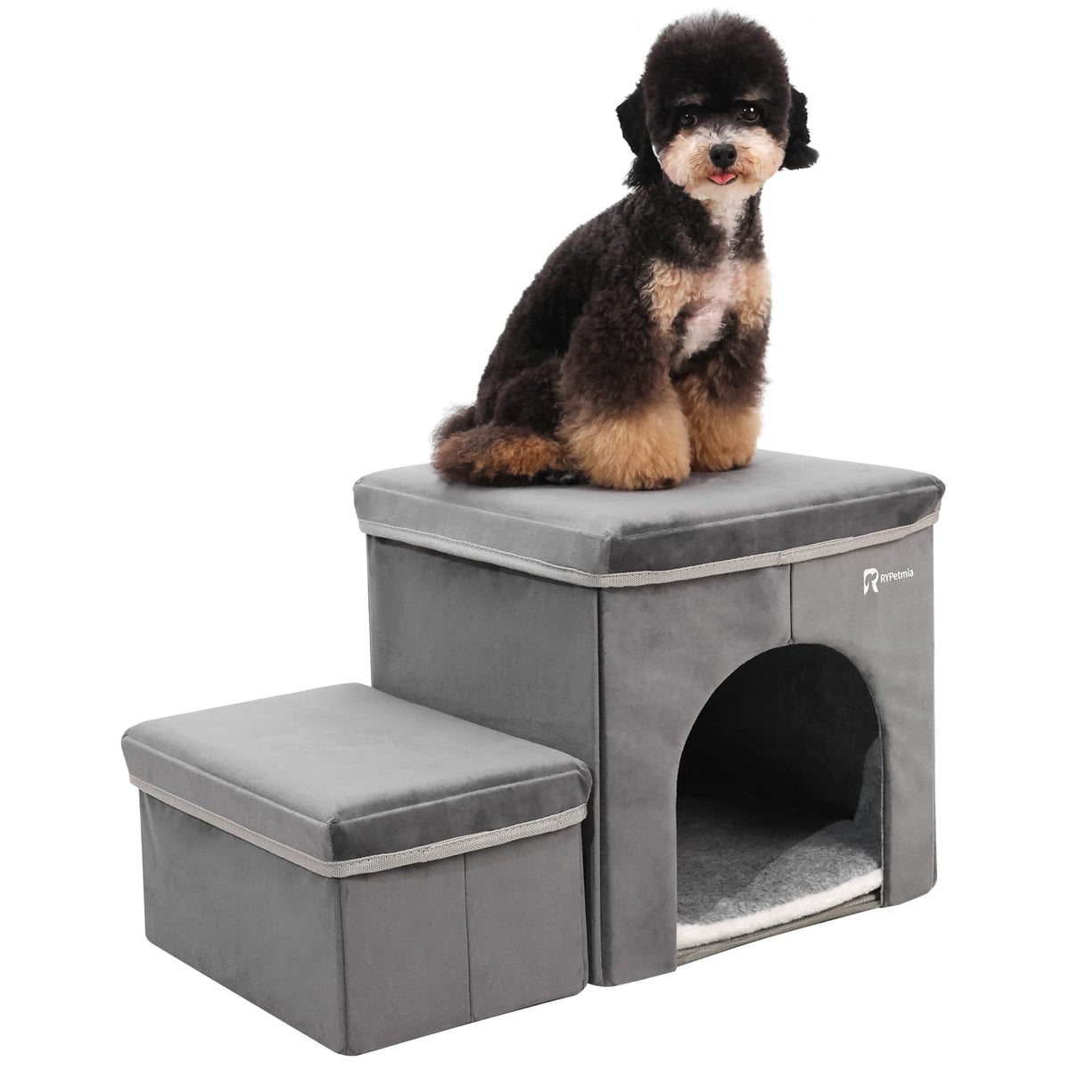 Foldable Pet Stairs with House & Storage G4820
