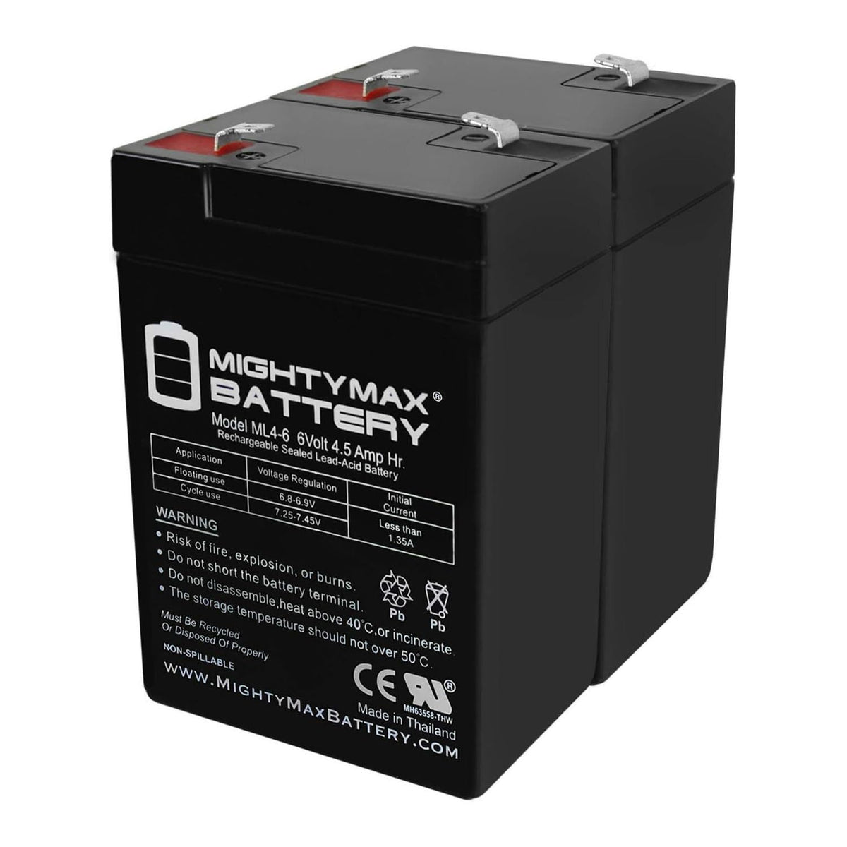 6V 4.5AH Replacement Battery 2 Pack O5465