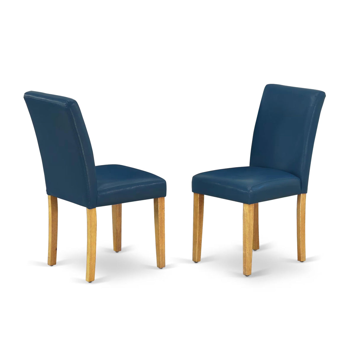 5 Piece Oak Dining Set with Dropleaf Table and 4 Blue Chairs L76910