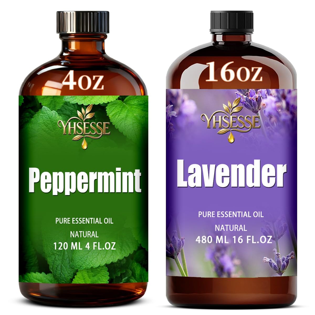 Peppermint and Lavender Essential Oil 4 Fl Oz and 16 Fl Oz A6766