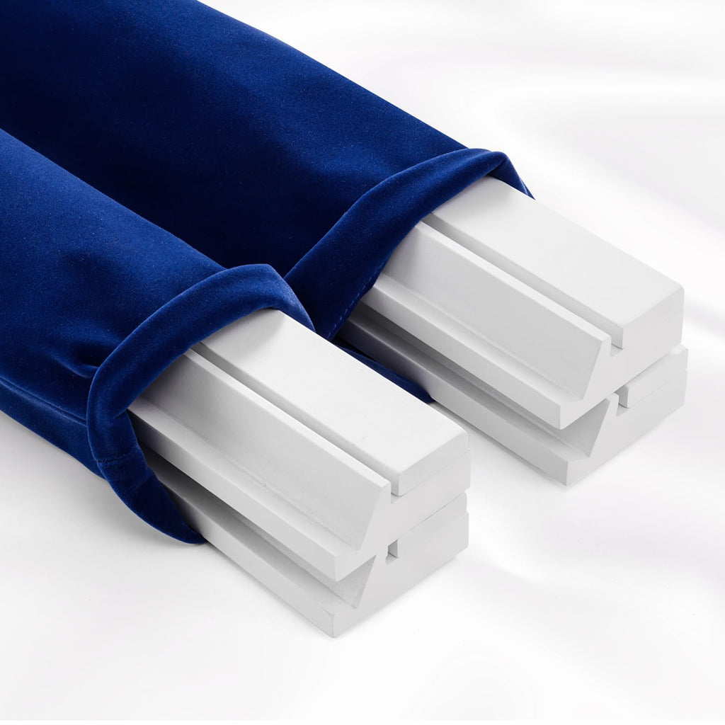 Blue Velvet Drawstring Storage Bag with 2 Compartments A831