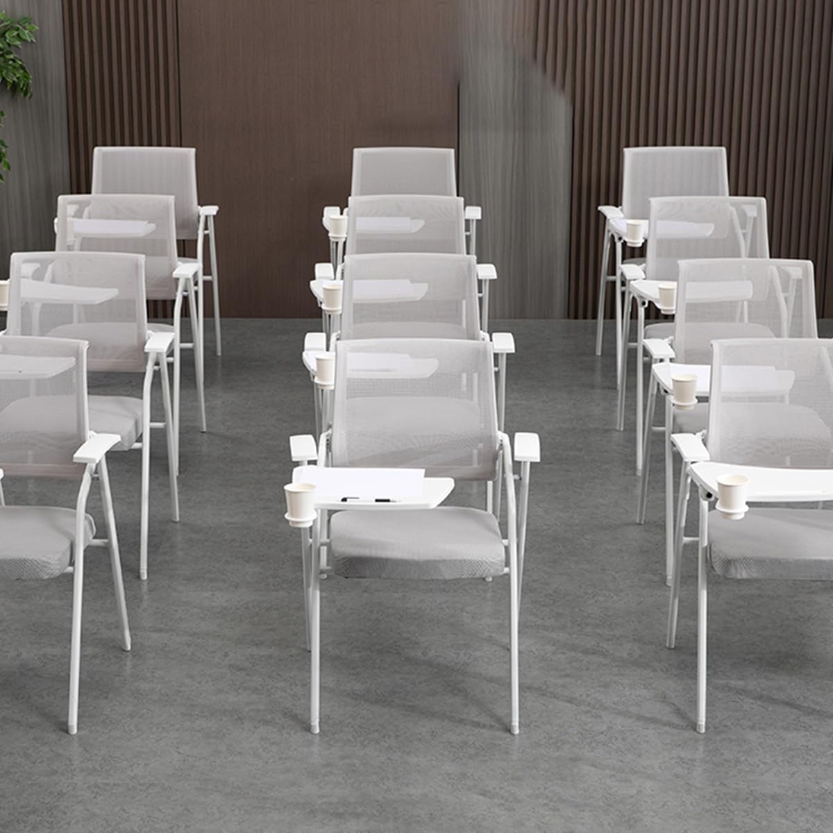 Orange Mesh Folding Office Chair with Writing Board A9695