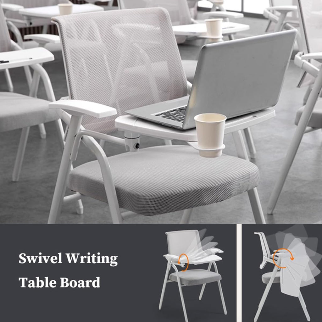 Orange Mesh Folding Office Chair with Writing Board A9695