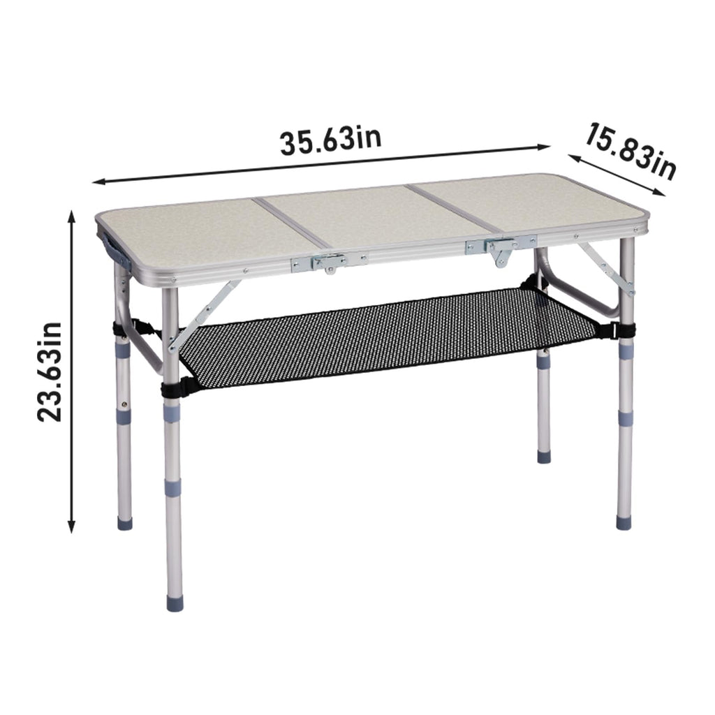 3ft Adjustable Height Aluminum Folding Camping Table Y82678