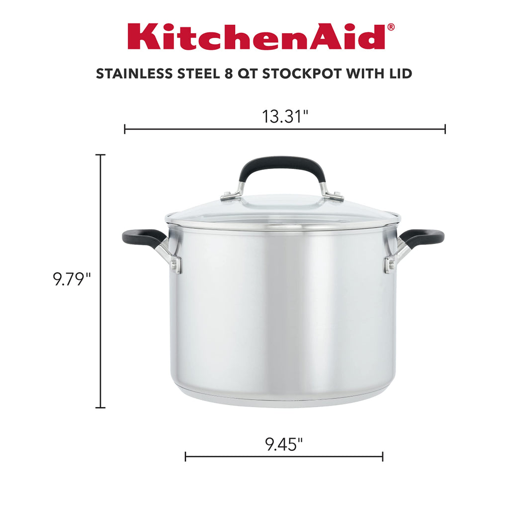 8-Quart Stainless Steel Stock Pot with Lid Y5027