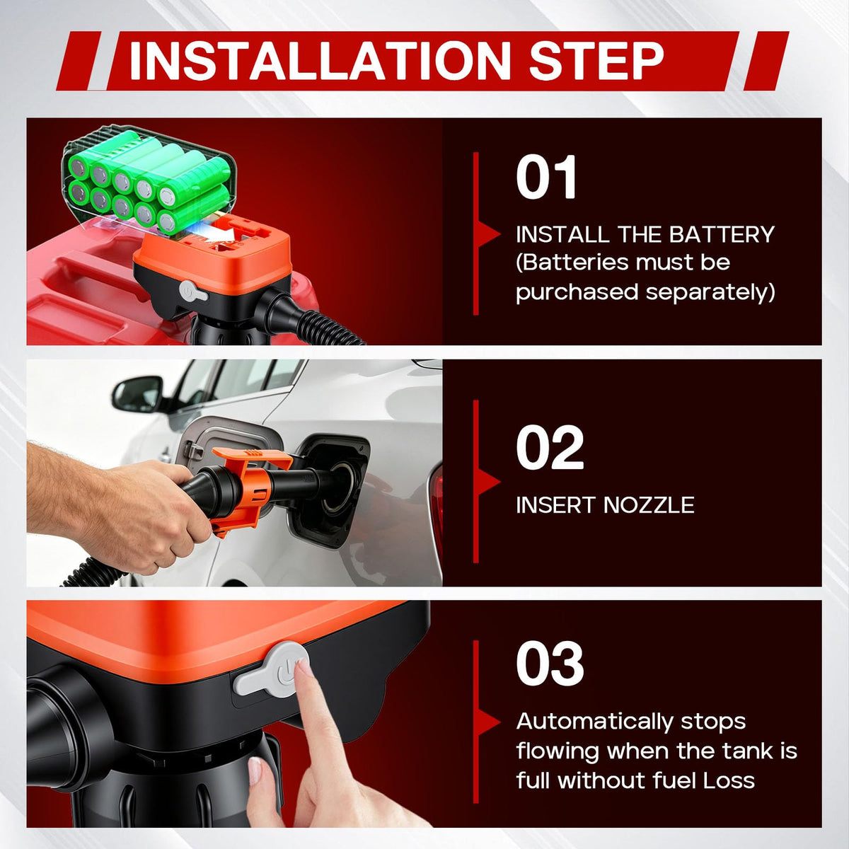 Cordless Fuel Transfer Pump 3.2 GPM with Auto-Stop B706