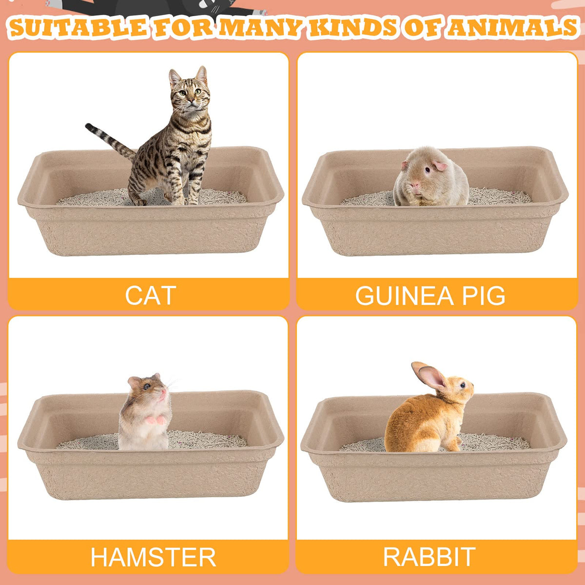 30 Pack Disposable Cat Litter Tray F63203