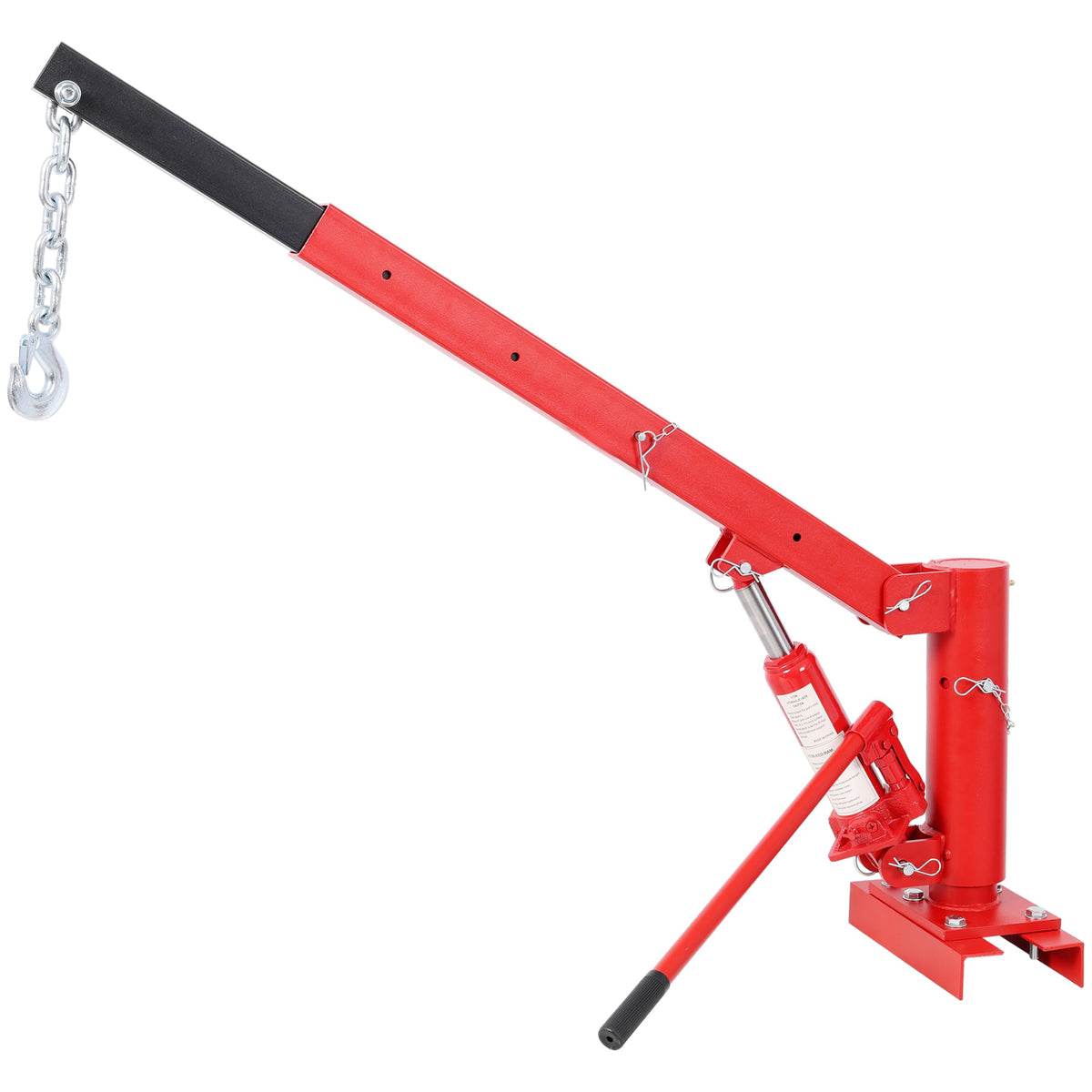 Hydraulic Pickup Truck Crane, 1000 lbs Capacity, 360° Swivel, Red D12567