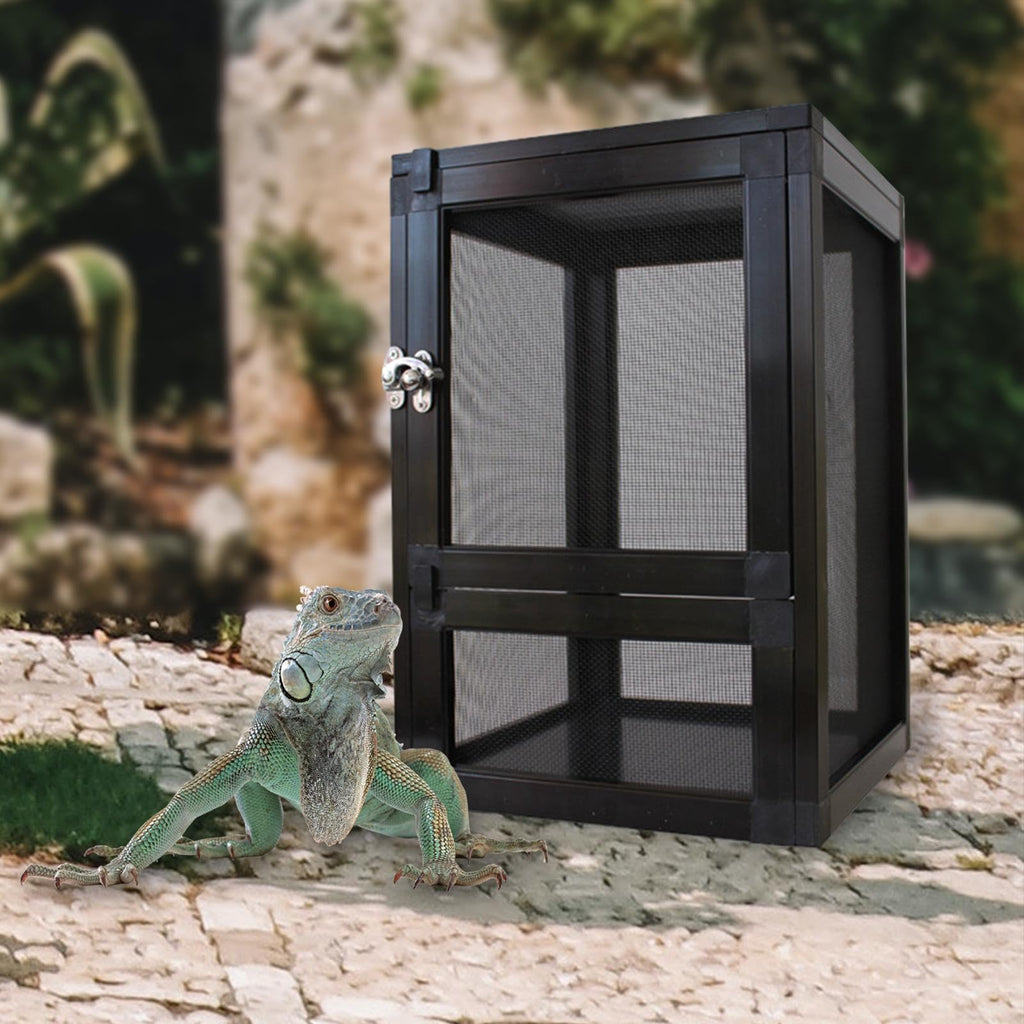 Black Aluminum Alloy Mesh Screen Habitat Cage B51466