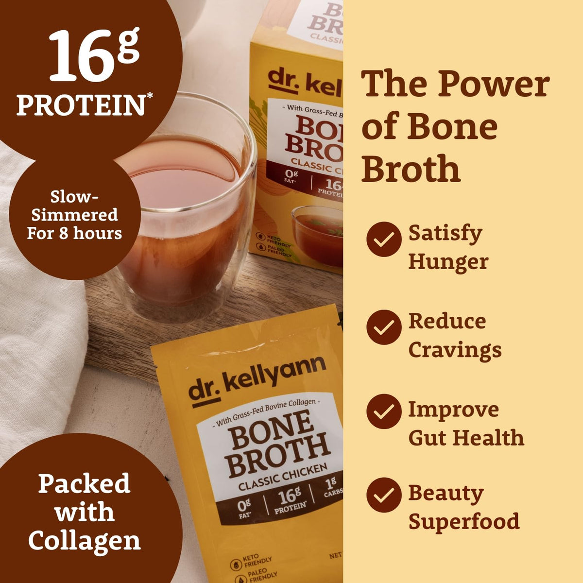 Bone Broth Packets Variety Pack 3 Boxes 21 Servings K660