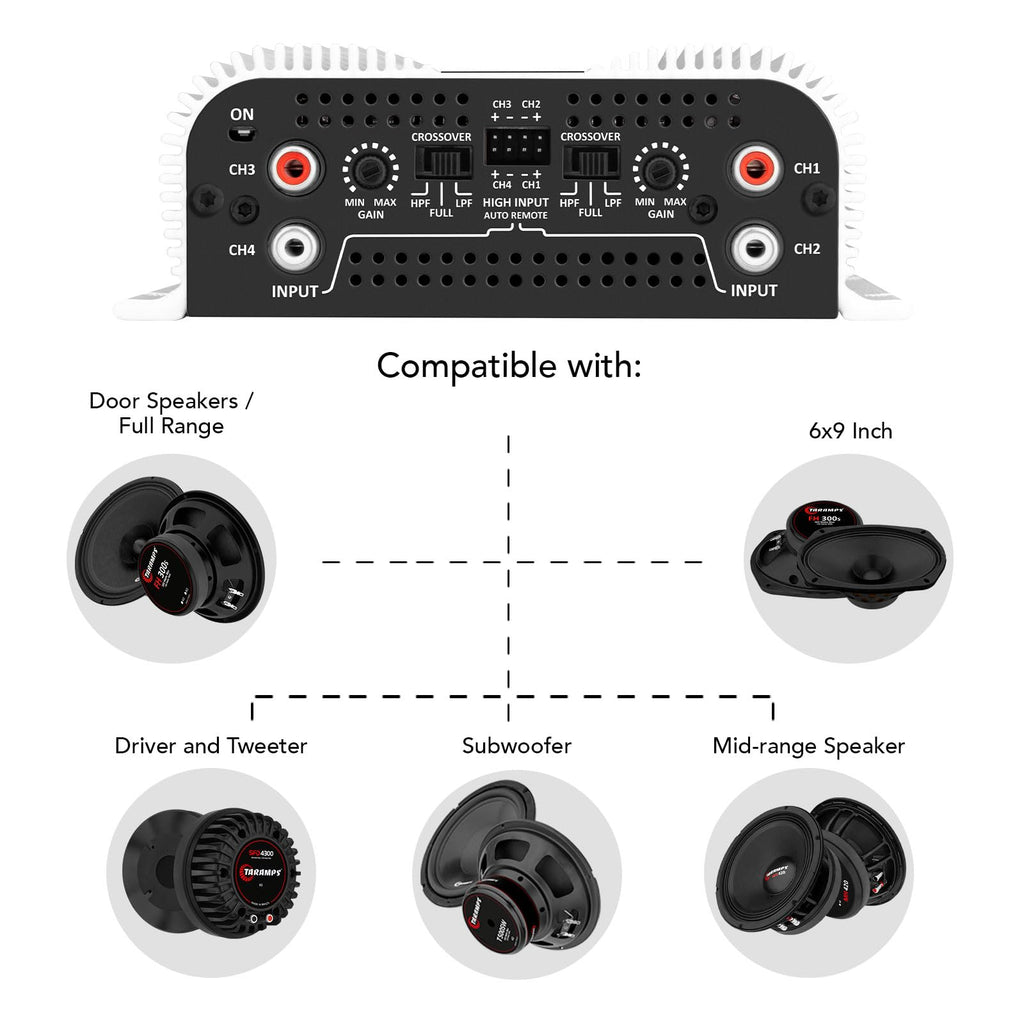 1200 Watt 4 Channel Class D Car Amplifier G8776