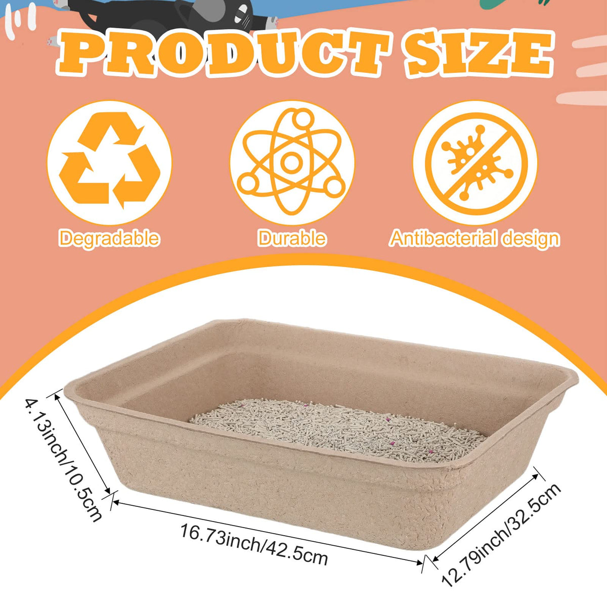 30 Pack Disposable Cat Litter Tray F63203