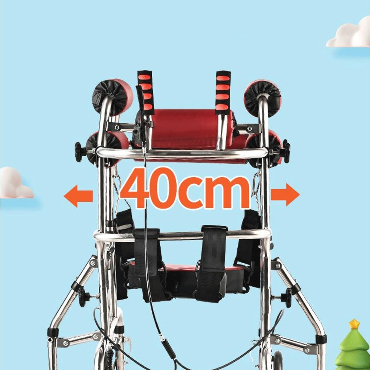 Height Adjustable Kids Upright Walker with Seat L45336
