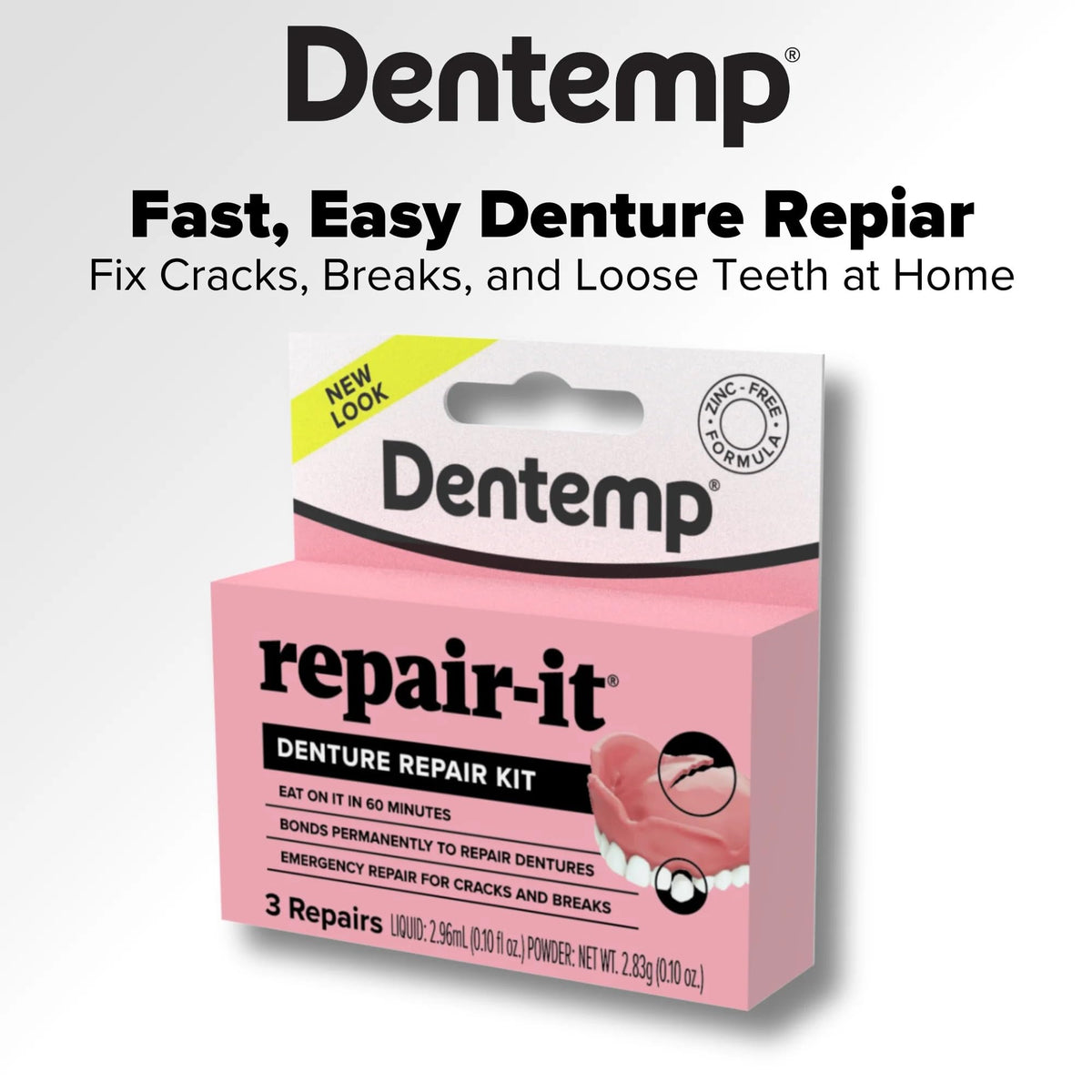 Denture Repair Kit, Zinc Free 1 kit L7697