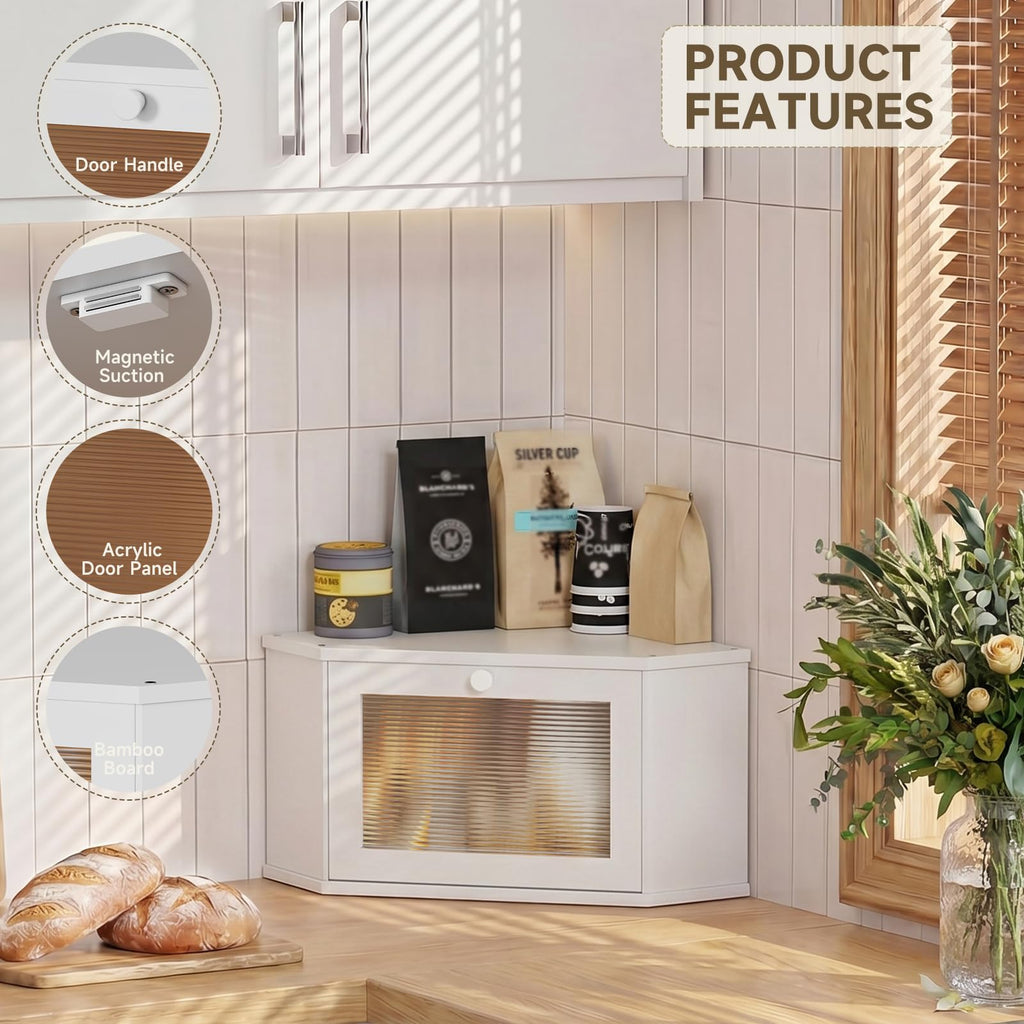 White Medium Bread Box U5367