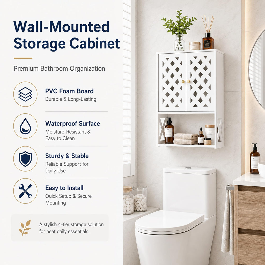 Bathroom Medicine Cabinet with 2 Doors E467