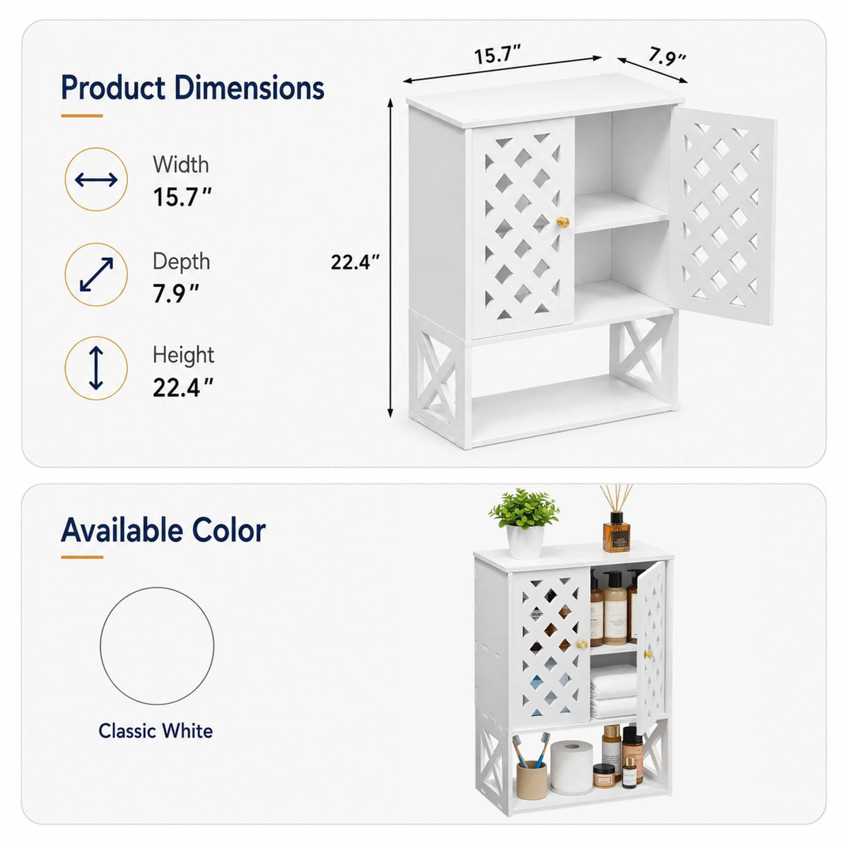 Bathroom Medicine Cabinet with 2 Doors E467
