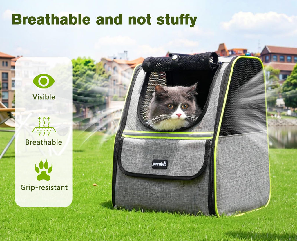 Expandable Cat Backpack Carrier with Ventilated Mesh, Grey U360670