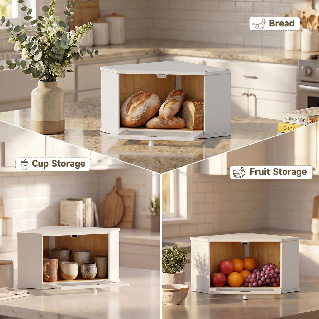White Medium Bread Box U5367