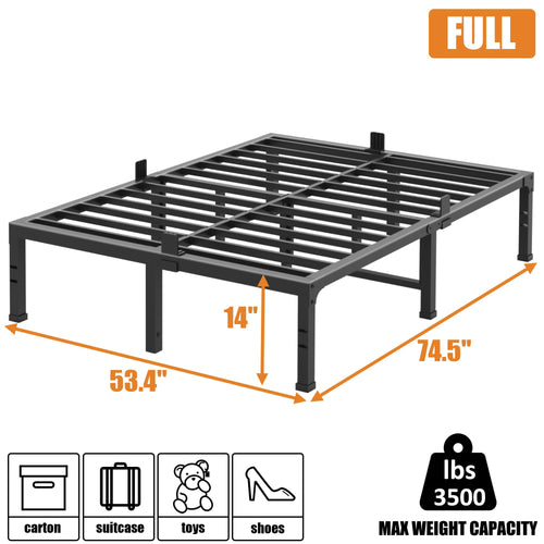 14 Inch Heavy Duty Metal Platform Bed Frame Full I9266
