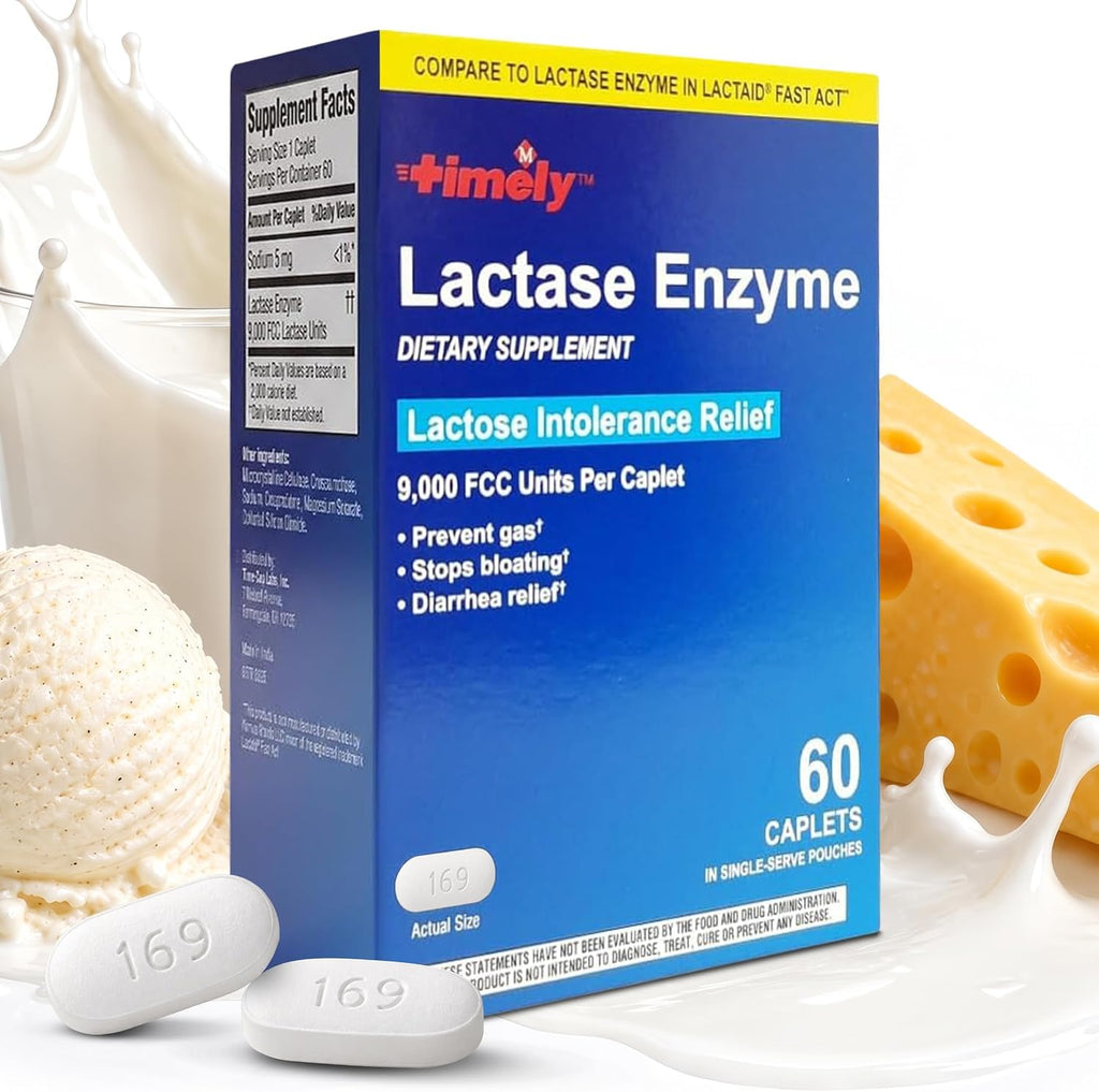 Lactase Enzyme 9,000 FCC Units 60 Caplets L3412