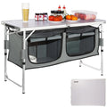 Folding Camping Cooking Table with Storage Organizer C20200