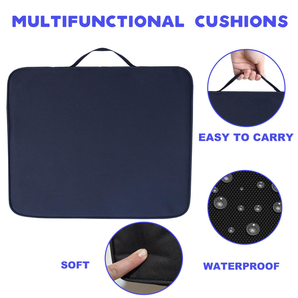 Black Thick Stadium Seat Cushion I244