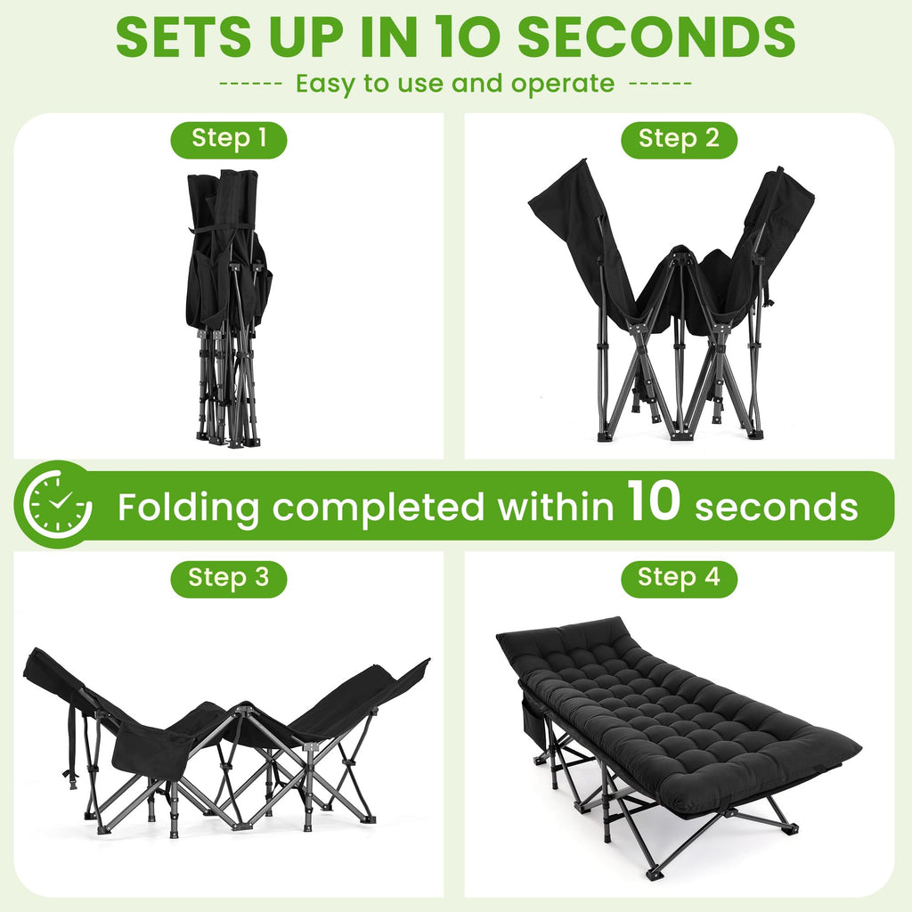 Folding Camping Cot with Carry Bag & Mattress S2325