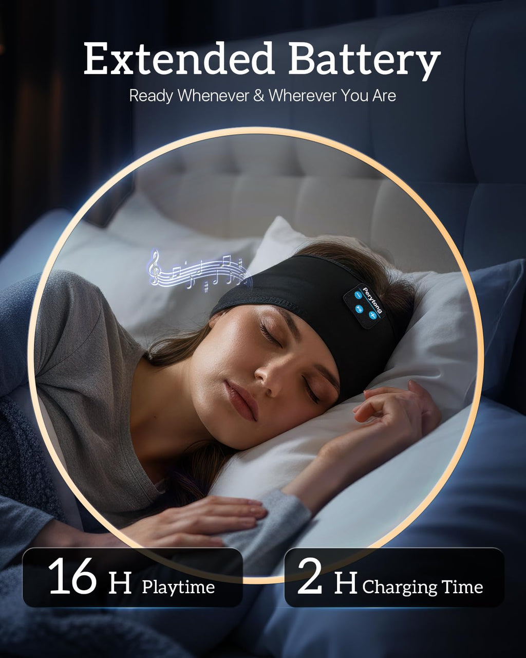 Bluetooth Sleep Headphones with Ultra-Thin Stereo Speakers H7309