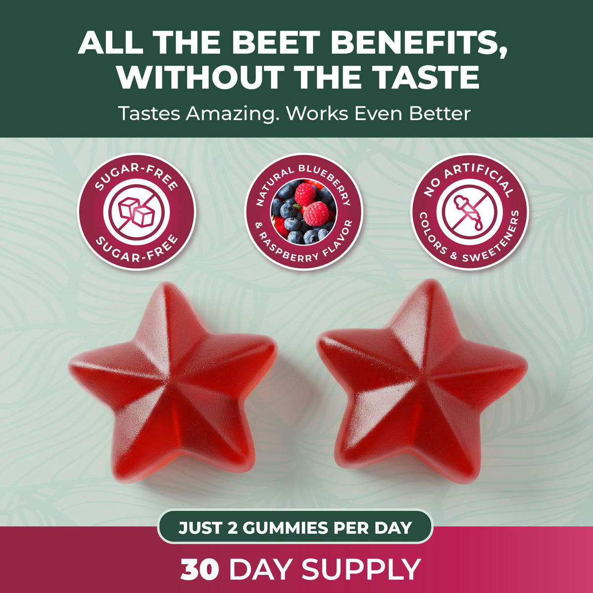 Beet Root Gummies 50:1 Extract Sugar Free Chews Vegan Z272