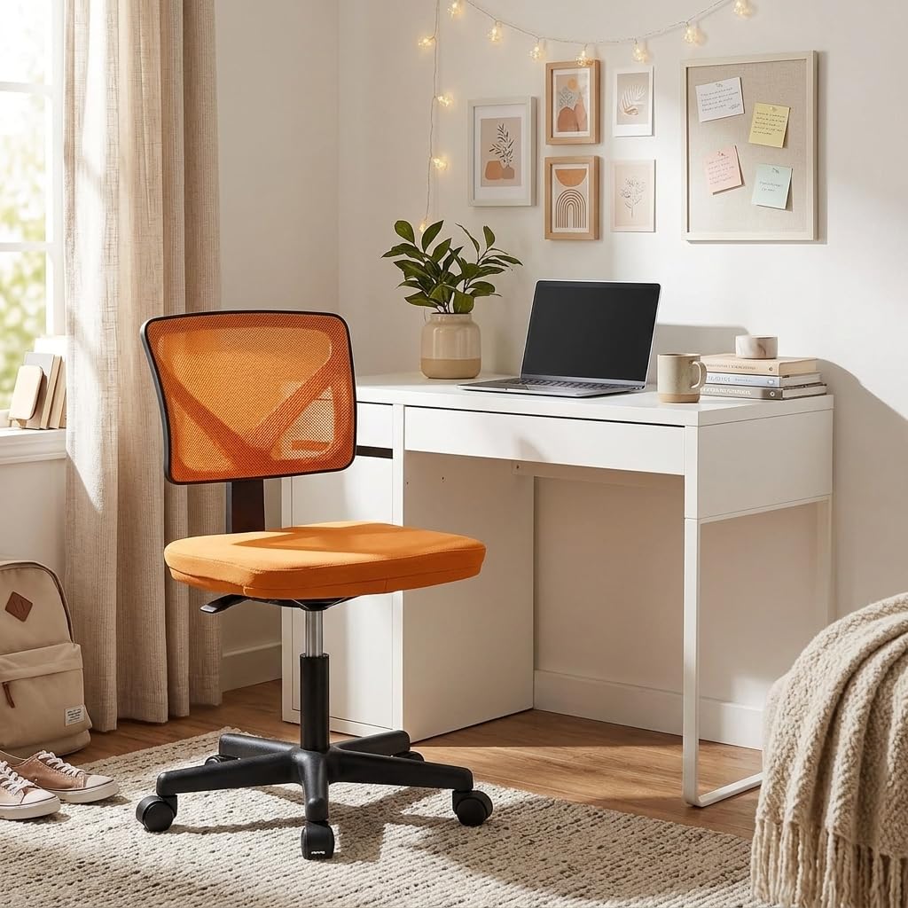Armless Ergonomic Mesh Office Chair with Adjustable Height W38760