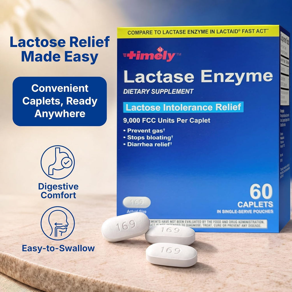 Lactase Enzyme 9,000 FCC Units 60 Caplets L3412