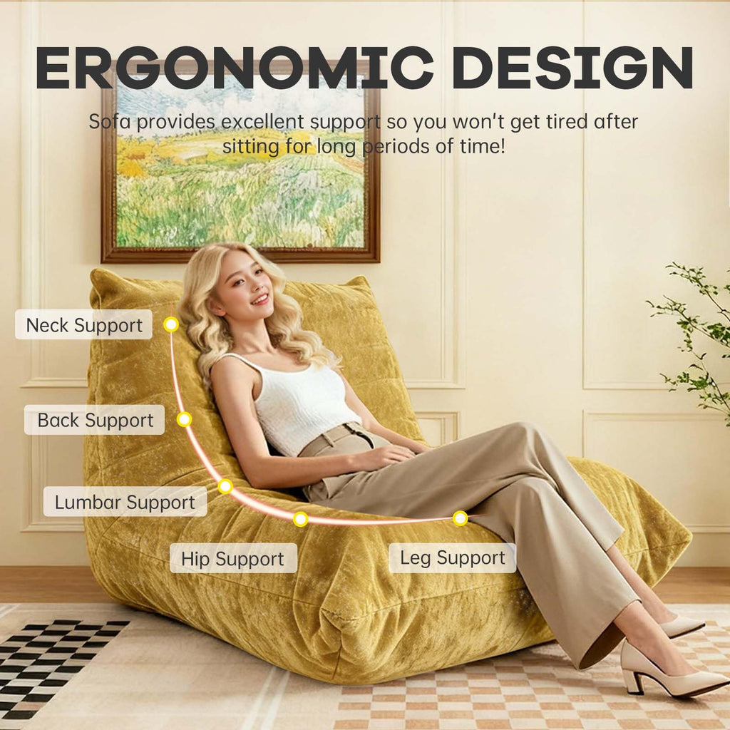 Yellow Memory Foam Bean Bag Chair J5175