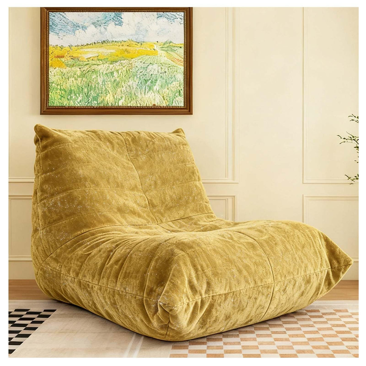 Yellow Memory Foam Bean Bag Chair J5175
